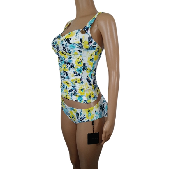 Niptuck Swim 2pc Swim SuitFront Fitted Ruffled De - Picture 2 of 5